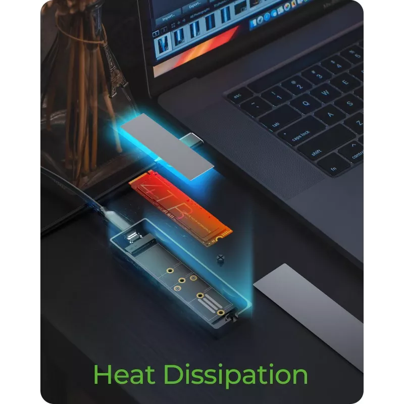 ICY BOX M.2 SATA/NVMe SSD-behuizing met USB 3.2 Gen 2 Type-C en RGB-verlichting