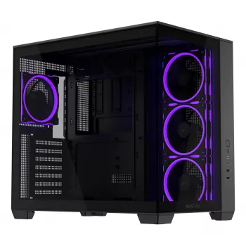 Pc-behuizing ASUS A32 PLUS ATX, zwart — gehard glas, RGB-ventilatoren, USB-C, ondersteunt ATX/Micro-ATX/Mini-ITX