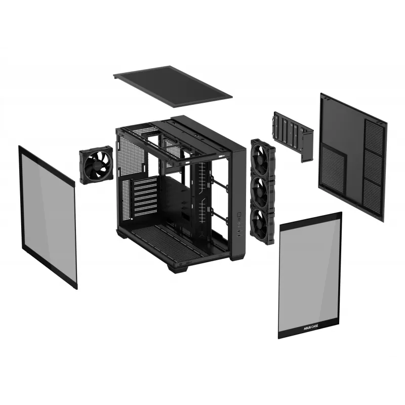 ASUS A32 PLUS TG ARGB pc-behuizing, zwart, ATX/micro ATX/Mini-ITX