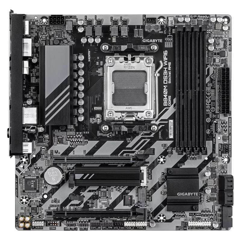 GIGABYTE B840M DS3H WIFI6 moederbord, AMD B840, Socket AM5, Micro ATX, DDR5