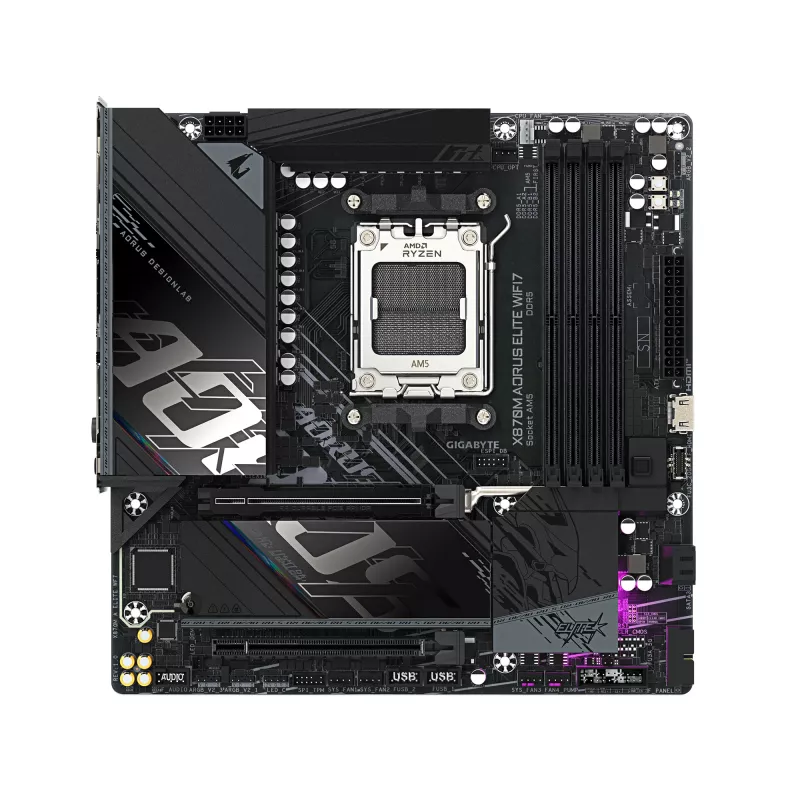 Moederbord GIGABYTE X870M AORUS ELITE WIFI7, AMD X870, socket AM5, ATX
