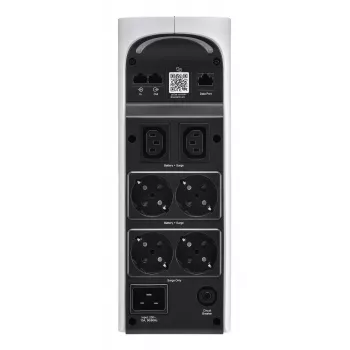 APC Back-UPS Pro, 2200VA/1320W, tower, 230V, 4x Schuko- en 2x IEC C13-uitgangen, RGB-verlichting, zuivere sinusgolf, Arctic (wit)
