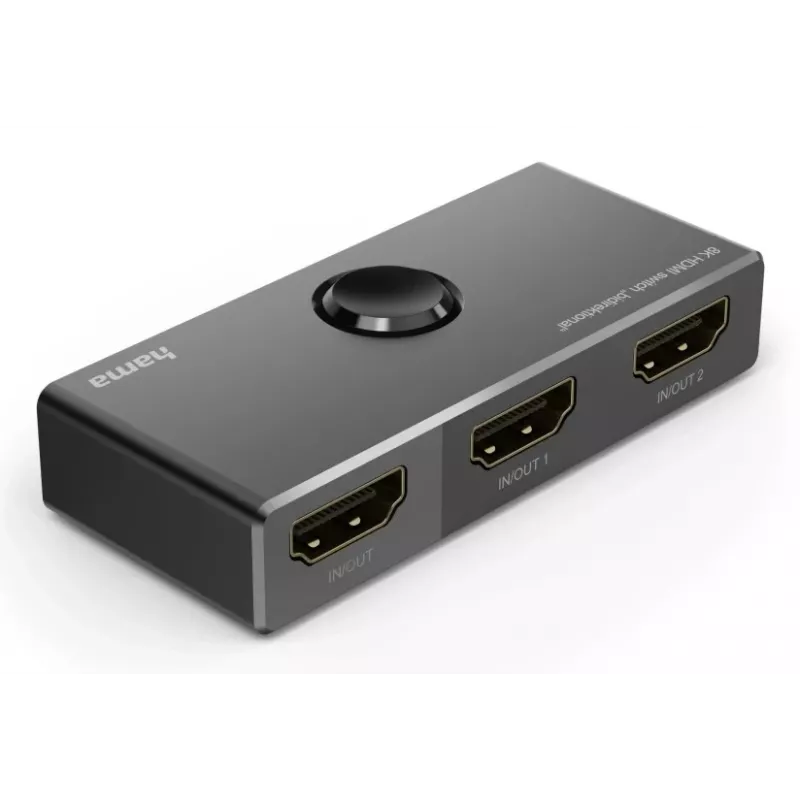 HAMA 8K HDMI bidirectionele switch — 1 ingang naar 2 uitgangen / 2 ingangen naar 1 uitgang, model 00205324