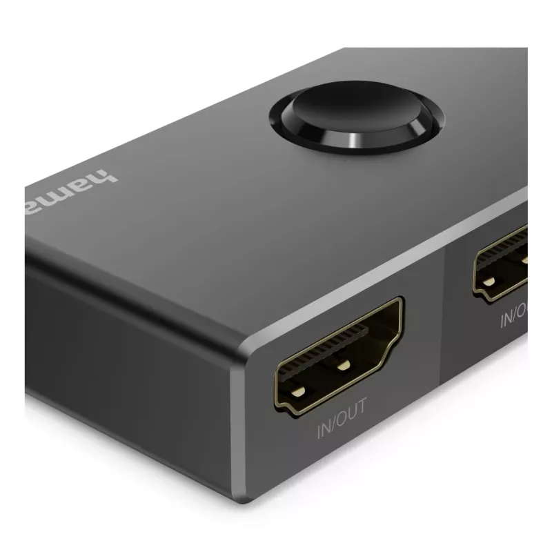 HAMA 8K HDMI bidirectionele switch — 1 ingang naar 2 uitgangen / 2 ingangen naar 1 uitgang, model 00205324