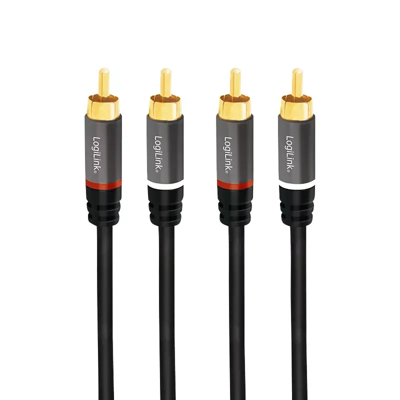 Audiokabel LogiLink CA1209 10m 2xRCA zwart