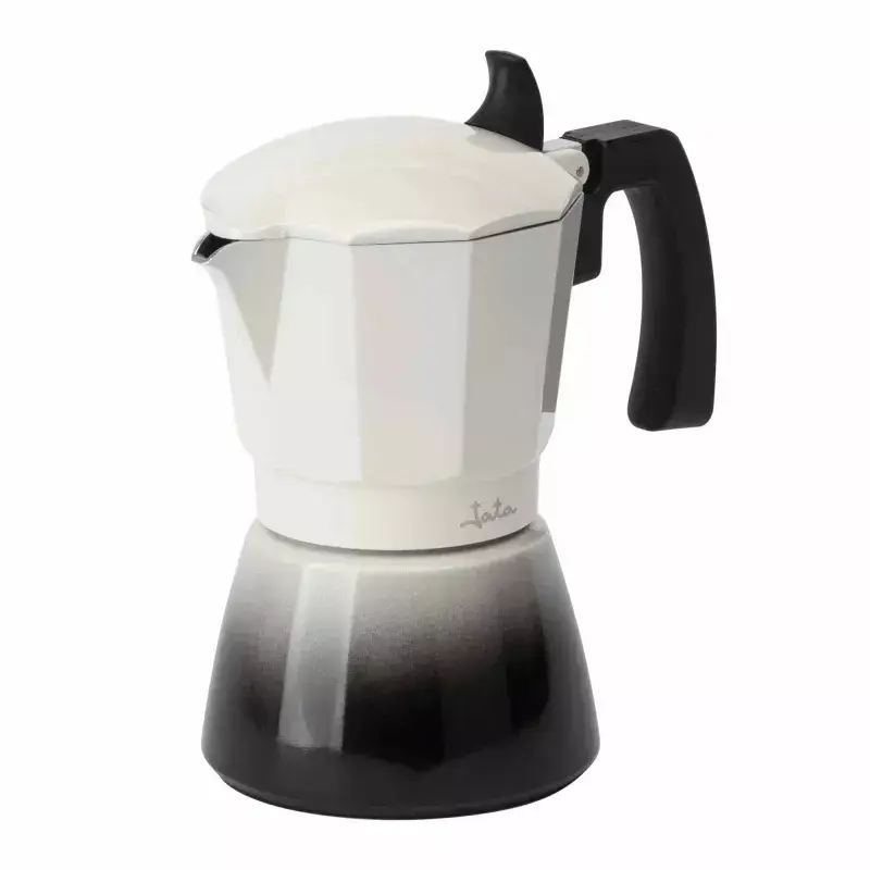 Jata HCAF2412 mokkapot, 12 kopjes (0,7 l), aluminium, geschikt voor inductie, voet van 10,8 cm