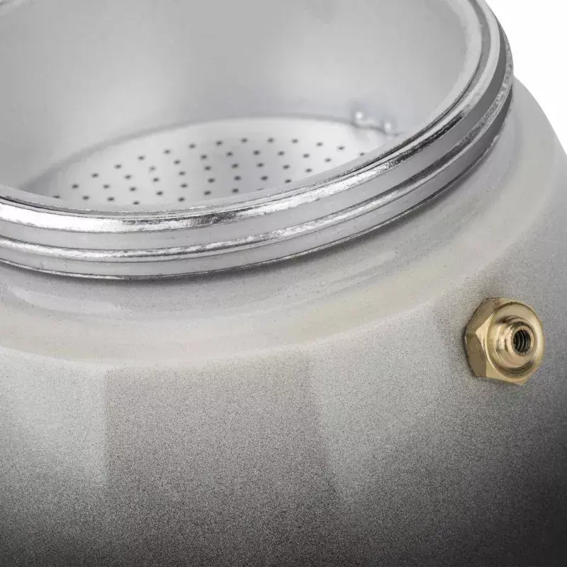 Jata HCAF2412 mokkapot, 12 kopjes (0,7 l), aluminium, geschikt voor inductie, voet van 10,8 cm