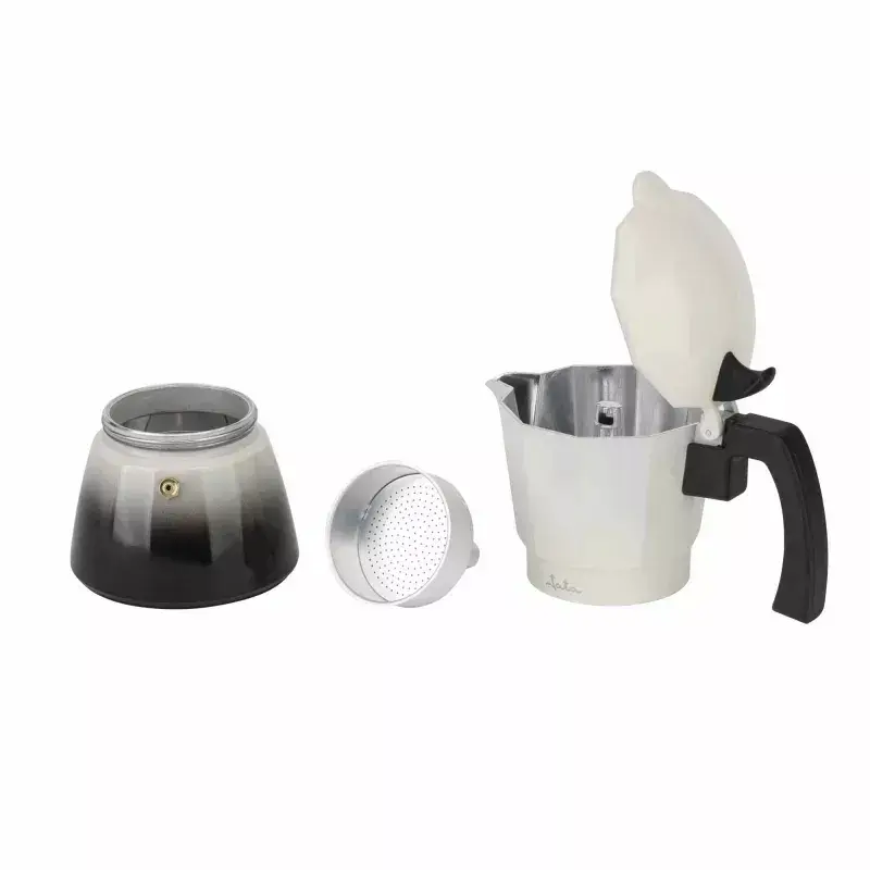 Jata HCAF2412 mokkapot, 12 kopjes (0,7 l), aluminium, geschikt voor inductie, voet van 10,8 cm
