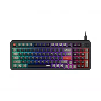 Toetsenbord MSI Forge GK110 – full-size (100 %), USB bedraad, QWERTY US-Engels, membraan, RGB-achtergrondverlichting, 97 toetsen, zwart