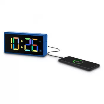 Digitale wekker Hama Ibiza Blauw LCD batterij USB 150x34x73mm