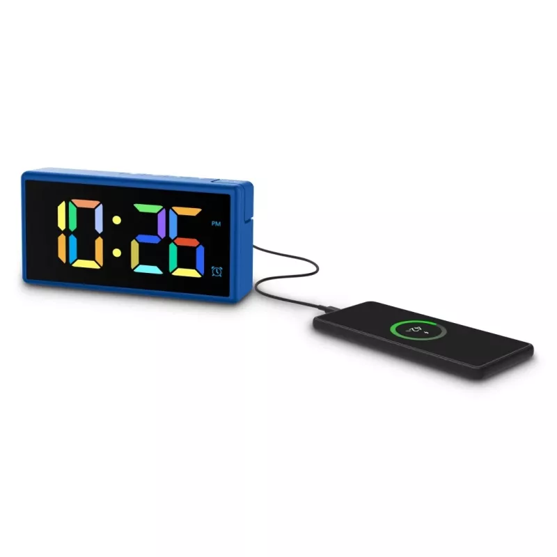 Digitale wekker Hama Ibiza Blauw LCD batterij USB 150x34x73mm