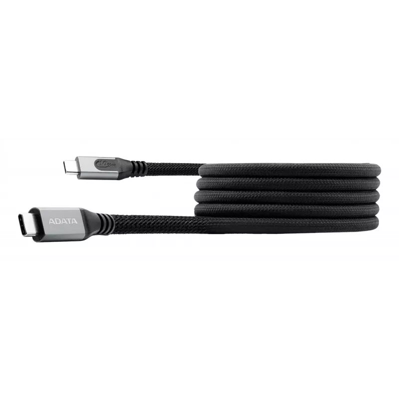 USB C naar USB C datakabel ADATA CACCU3-100W-100AN-BK — USB 3.2 Gen 2 (10 Gbit/s), 1 m, Zwart