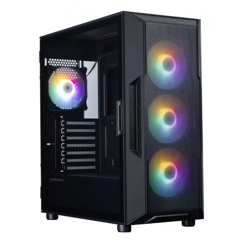 ZALMAN Mid-Tower PC-behuizing I3 NEO V2, zwart, 4x RGB-ventilatoren, ATX/microATX-ondersteuning