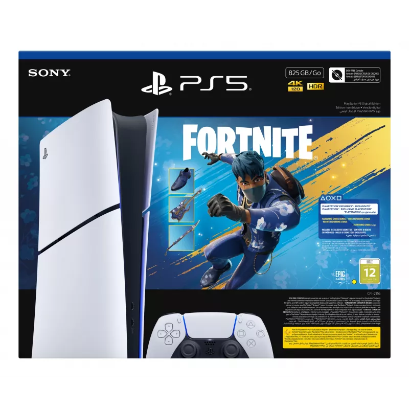 Spelcomputer Sony PlayStation 5 slim — 825 GB SSD, wit/zwart, inclusief gamepad en HDMI