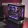 PC-behuizing TACENS Mars Gaming MCLCDPRO midi tower – zwart, IPS 7,2 inch display, voeding onderaan, ATX/Micro‑ATX/Mini‑ITX ondersteuning
