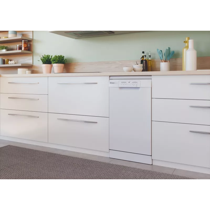 Vrijstaande smalle vaatwasser CANDY Brava CDPH 2L1049W — 10 couverts, 45 cm, 49 dB, energieklasse E