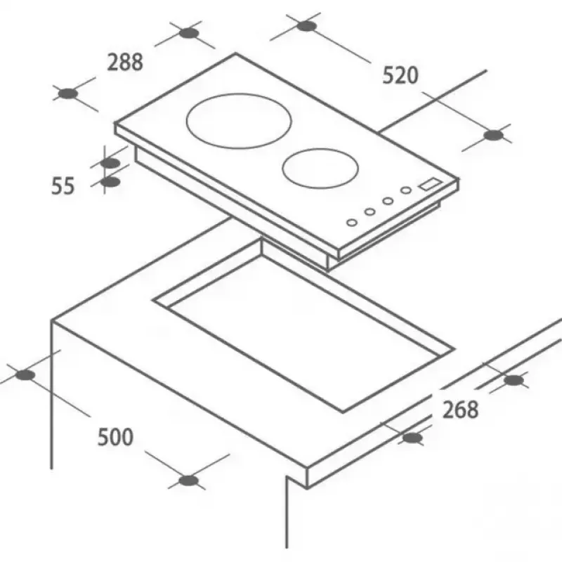Candy Idea CTP32SC/E1 zwart inbouw 28,8 cm zone-inductiekookplaat 2 zone(s)