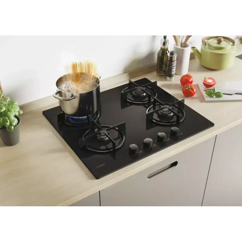 Candy CVW6BB kookplaat zwart inbouw 59,5 cm gas 4 zone(s)