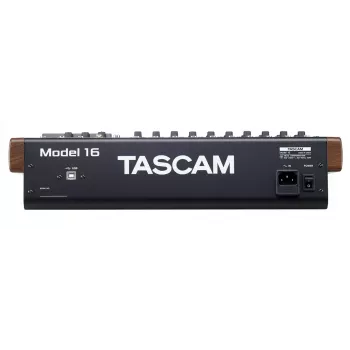 Audiomixer Tascam MODEL 16 — 16 kanalen, 24-bit DSP, 44,1/48 kHz, Bluetooth 5.0, USB Type-B, SD-kaartlezer