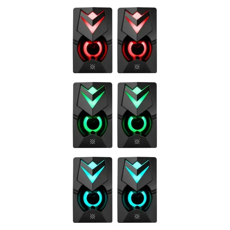Pc-luidsprekers DEFENDER J4 2.0 6W LED USB, 3,5 mm, 90–20000 Hz, zwart
