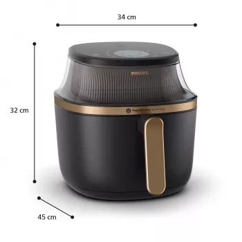 Philips 3000 Series NA342/00 heteluchtfriteuse — 7,2 L, 2000 W, 16 programma's, touchbediening, zwart goud