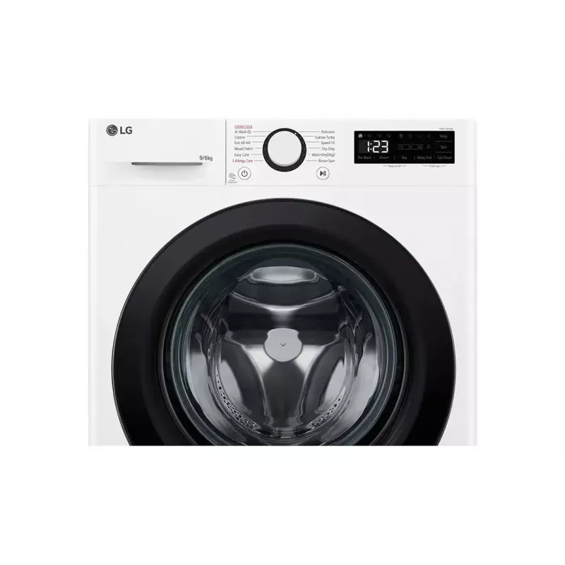 LG F4DR509SBW was-droogcombinatie vrijstaand frontlader zwart, wit