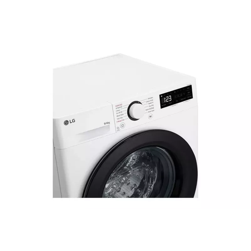 LG F4DR509SBW was-droogcombinatie vrijstaand frontlader zwart, wit