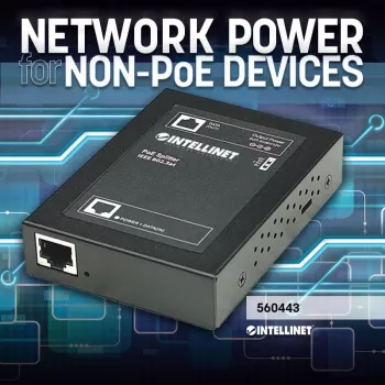 Intellinet Power over Ethernet (PoE+) splitter, IEEE802.3at, 5, 7.5, 9 of 12 V DC uitgangsspanning