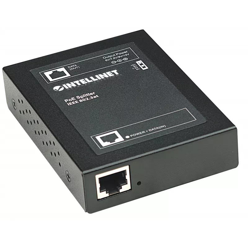 Intellinet Power over Ethernet (PoE+) splitter, IEEE802.3at, 5, 7.5, 9 of 12 V DC uitgangsspanning