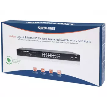 Managed switch Intellinet 16-poorts Gigabit Ethernet PoE+