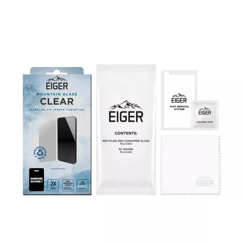 Beeldschermbescherming EIGER EGSP00958 Samsung Galaxy Xcover7 gehard glas breukvast krasvast stootvast
