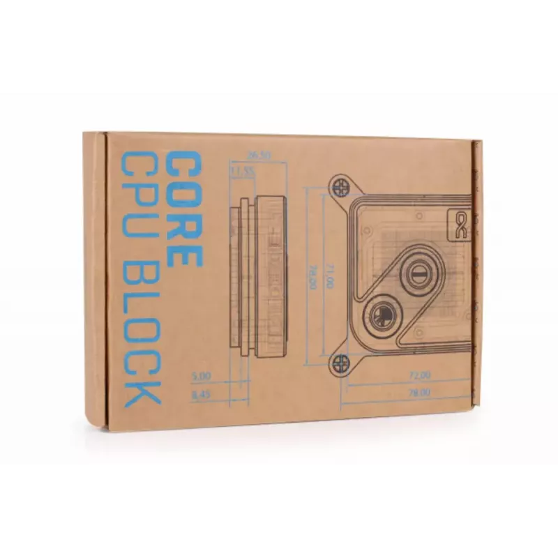 Waterblok Alphacool Core 1 Aurora messing koper nikkel transparant wit 72mm