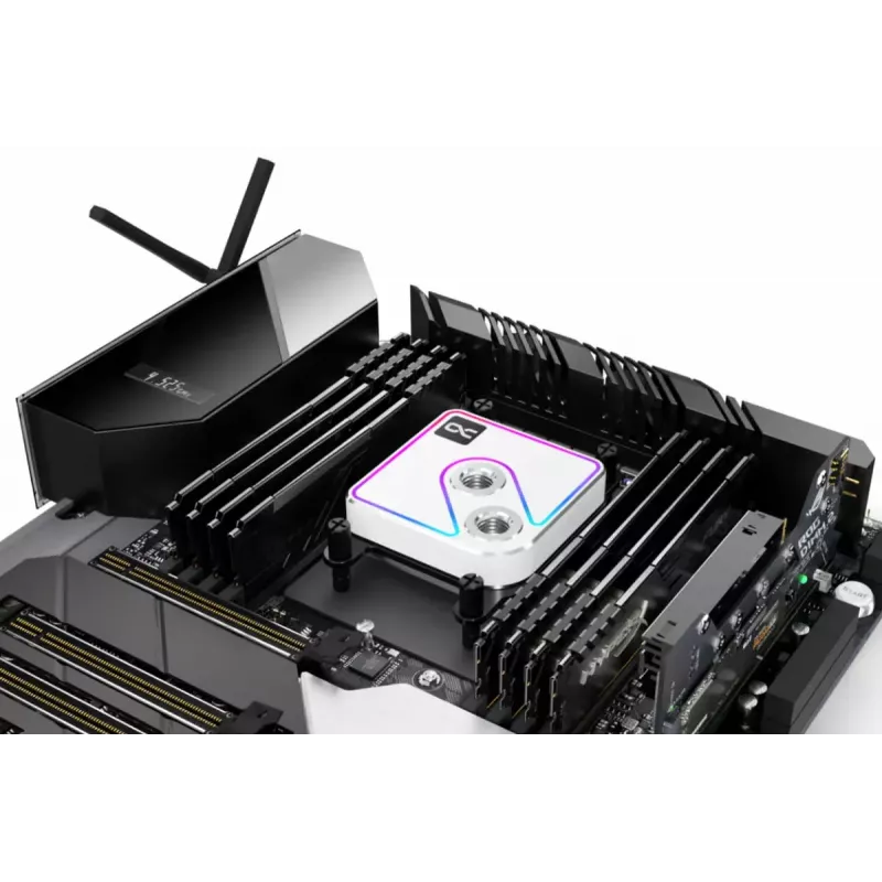 Waterblok Alphacool Core 1 Aurora messing koper nikkel transparant wit 72mm
