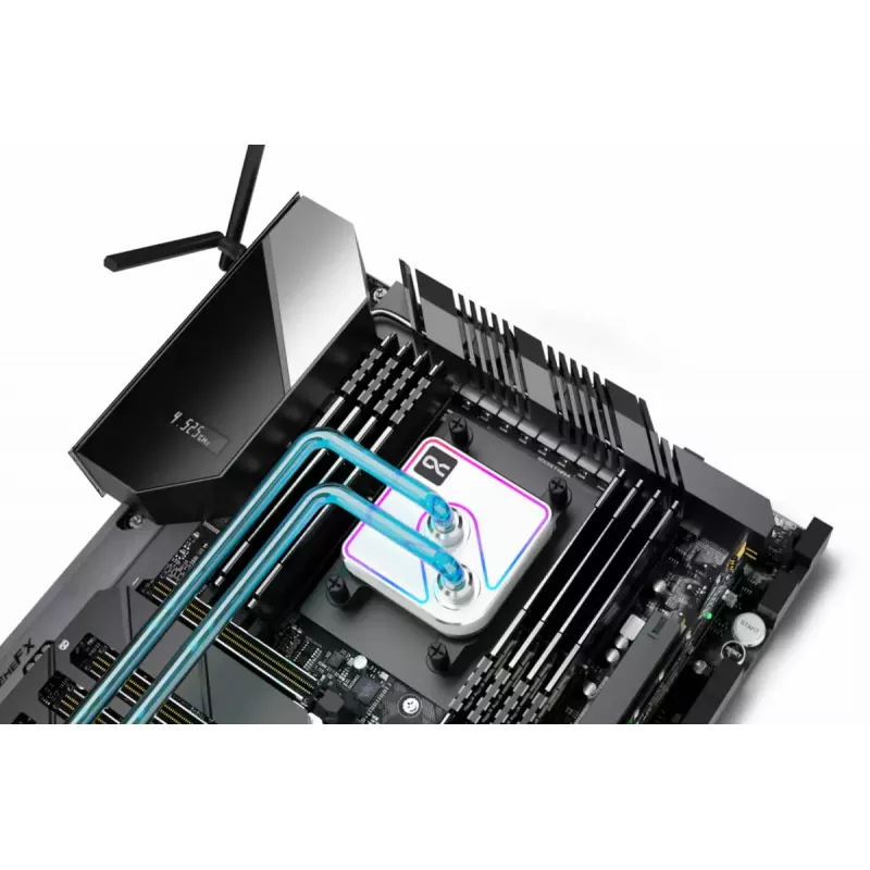Waterblok Alphacool Core 1 Aurora messing koper nikkel transparant wit 72mm