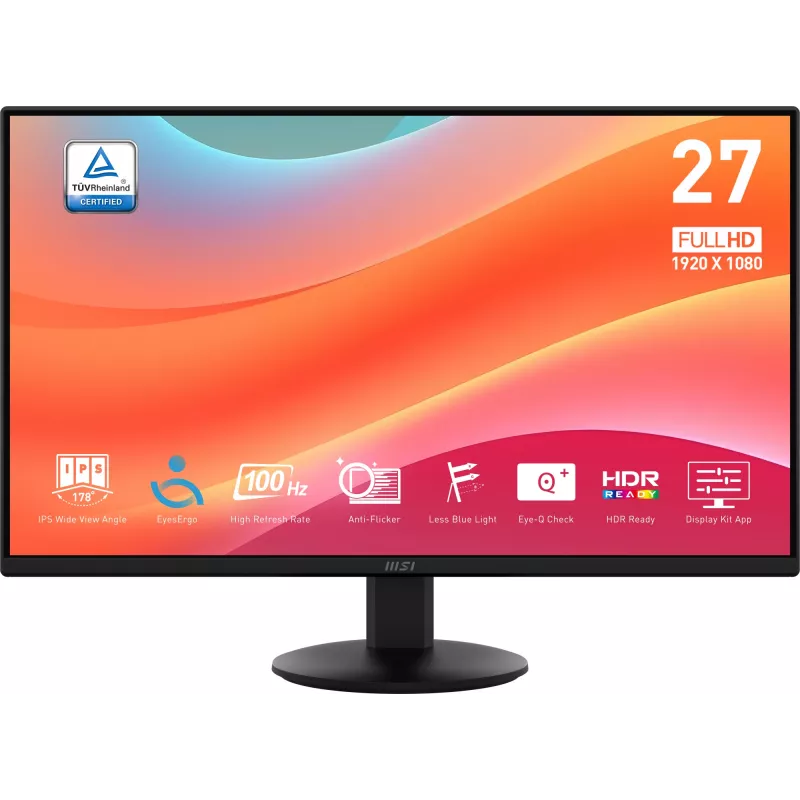 MSI Pro MP272L computermonitor 68,6 cm (27 inch) 1920 x 1080 pixel Full HD LED zwart