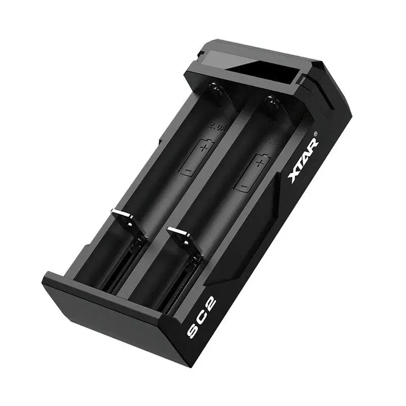 Oplader XTAR SC2 Li-Ion 18650 USB-C 2 sleuven, USB-C-voeding, LED-indicatoren, zwart