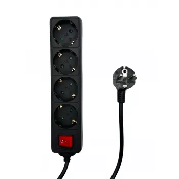 Microconnect MC-GRU0045BS verlengsnoer 5 m 4 AC-uitgangen binnen zwart