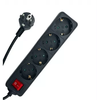 Microconnect MC-GRU0045BS verlengsnoer 5 m 4 AC-uitgangen binnen zwart
