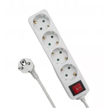 Microconnect MC-GRU0045WS verlengsnoer 5 m 4 AC-uitgangen binnen wit