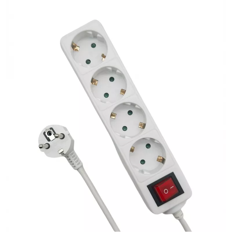 Microconnect MC-GRU0045WS verlengsnoer 5 m 4 AC-uitgangen binnen wit