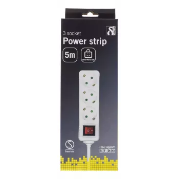 Microconnect GRU0035WS verlengsnoer 5 m 3 AC-uitgangen wit
