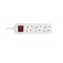 Microconnect GRU0035WS verlengsnoer 5 m 3 AC-uitgangen wit