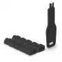 Poortblokkeringsset Lindy RJ45 port locks zwart — 10 stuks + 1 sleutel, compatibel met RJ-45-aansluitingen