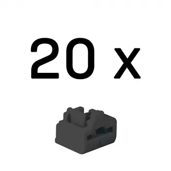 Poortblokkering Lindy RJ-45 (20-pack) – zwart, ABS, 20×74,5×5,9 mm