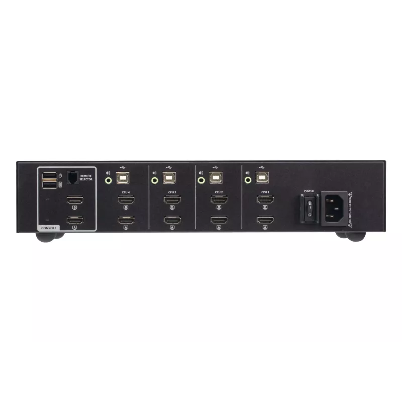 ATEN 4-poorts USB HDMI dual display secure KVM-switch 4K Ultra HD