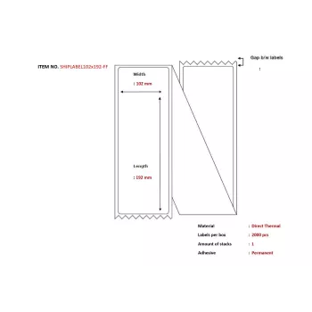 Thermisch zelfklevend verzendlabel Capture SHIPLABEL102X192-FF 102 x 192 mm