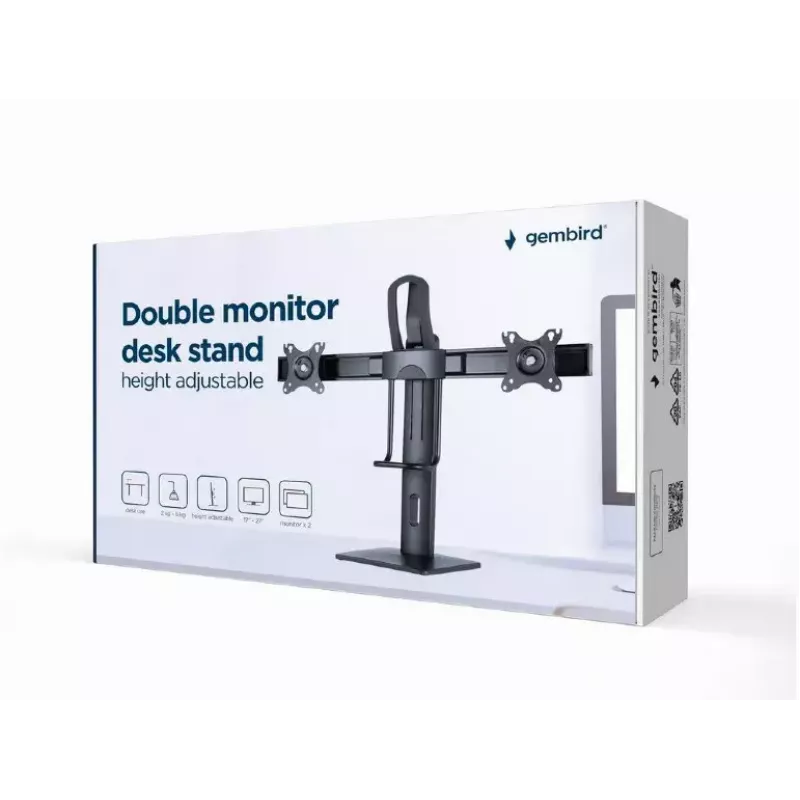 Monitorhouder Gembird MS-D2-01 27 inch zwart vrijstaand