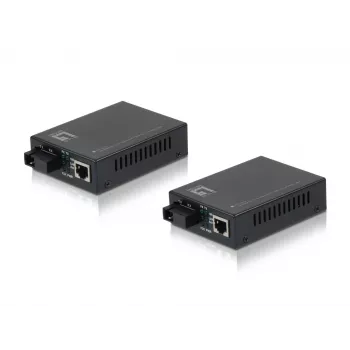 LevelOne RJ45 naar SC BIDI Fast Ethernet mediaconverter-set, singlemode glasvezel, 20 km