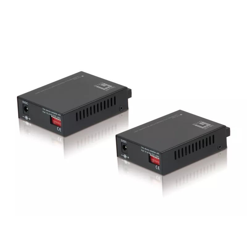 LevelOne RJ45 naar SC BIDI Fast Ethernet mediaconverter-set, singlemode glasvezel, 20 km