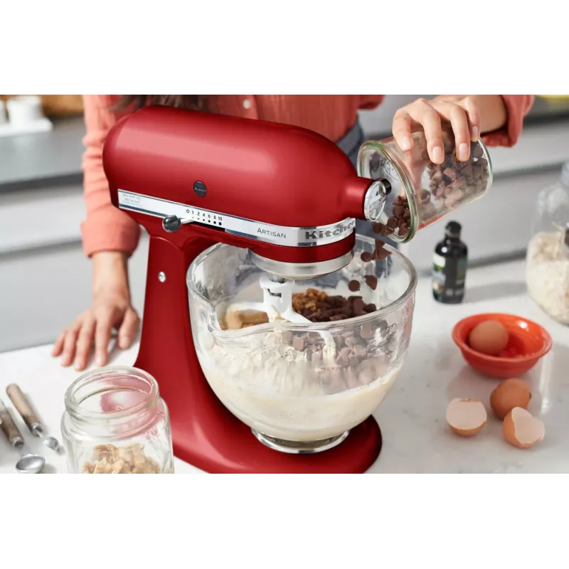 KitchenAid Artisan 5KSM175PS keukenmachine — 300 W, 4,8 l RVS-kom, rood